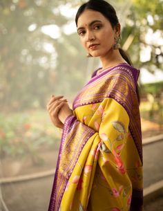 Contrast Border Silk Saree, Printed Kanchipuram Sarees, Floral Kanchipuram Saree, Floral Pattu Saree, Simple Silk Saree, Floral Silk Saree, Floral Blouse Designs, Sarees For Wedding