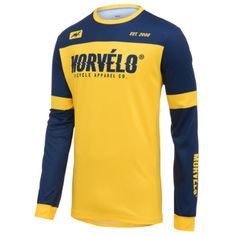 a yellow and blue jersey with the words korvelo on it's chest