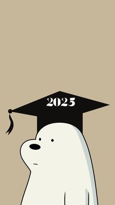 a polar bear wearing a graduation cap with the year 2013 on it's head