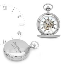 Custom Engraved Silver Dual Opening Pocket Watch - Mechanical Charles Hubert Pocket Watch with Free Classic White Pocket Watch As Gift, Silver Skeleton Dial Watch Accessories As Gift, Silver Watch Accessories With Skeleton Dial For Gift, White Chronometer Watch As Gift, Classic Engraved Silver Watch Accessories, Silver Automatic Watch As Gift, White Gold Chronometer Watch Accessories As Gift, White Gold Chronometer Watch As Gift, White Skeleton Dial Watch Accessories As Gift