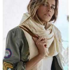 Absolutely The Most Simple Yet Most Beautiful The Enchanting Hanalei Travel Scarf With Its Chic Leather Wrap Detail And Brass Beads, Finished With Frayed Edges Is A Versatile Piece, Perfect To Add A Bit Of Luxe Bohemian Charm To Any Ensemble. Wear With The Sassy Mermaid Twill Jacket And Hanalei Mini Dress For A Cosy Date-Night Combo With Touch Of Modern-Cool Or Pack It For Your Exotic Island Getaway As The Perfect Wrap/Sarong/Picnic Throw. Always A Favourite Will Endless Ways To Style, You'll Wo Isabel Lucas, Cool City, Travel Scarf, Spell Designs, Chic Leather, Twill Jacket, Signature Print, Sand Color, Head Scarf