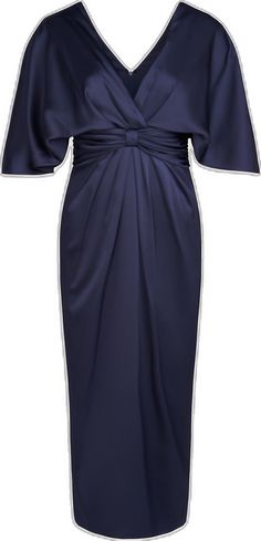 Pre-draped Satin Dresses With Draped Sleeves, Elegant Fitted V-neck Dress With Gathered Sleeves, Formal Draped V-neck Fitted Dress, Ruched Silk Sheath Dress, Formal Draped Midi Dress With Folds, Pre-draped V-neck Dress For Work, Elegant Ruched V-neck Cocktail Dress, Elegant Dinner Dress With Draped Sleeves, Satin Draped Dresses With Draped Sleeves