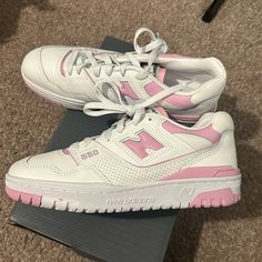 Women’s New Balance 550. Pink White Bubblegum Color. Brand New! Comes With Box. Rare Limited Edition Color, Not Sold Anymore. New Balance 550 Pink, New Balance Shoes Women, New Balance 574 White, Bubblegum Color, Black Shoes Sneakers, Rare Shoes, Pretty Sneakers, Balance 550, Pink Pilates