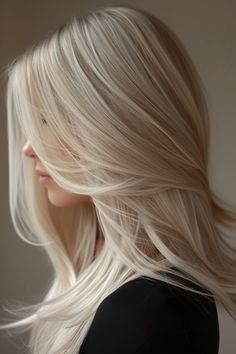 Beginner Blonde Hair, From Platinum To Honey Blonde, Platinum Blonde Hair Cool Tone, Hair For Pink Skin Tone, Creamy Pearl Blonde Hair, All Over Bleach And Tone, Milkshake Blonde Hair, Cool Toned Platinum Blonde, Cool Undertone Blonde Hair