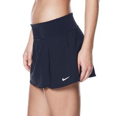 Featuring a roomy cut with a built-in brief, these women's ZeroXposur swim shorts are designed to please. Finding the perfect fit and size for women's clothing requires basic measurements of your chest, waist, hips and inseam. Use this guide to learn more about sizing and everything Kohl's has to offer in women's fashion. UPF 30 Vented hem Built-in brief liner FIT AND SIZE 3 1/2-in. inseam Drawstring elastic waistband FABRIC & CARE Nylon, spandex Hand wash Imported Size: Large. Color: Black. Gen Nike Swimsuit, High Neck Swimsuits, Nike Swim, Women Nike, Tankini Swimsuit Top, Swimsuits Hot, Swim Skirt, Skirt Women, Midnight Navy