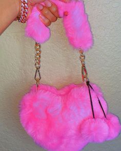 Blue Bridal Earrings, Purse Collection, Pink Fur, Cute Handbags, Pink Girly Things, Pink Vibes