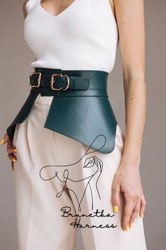 More belts by the link - https://www.etsy.com/shop/BrunetkaHarness?section_id=34179176 Waist Belt Outfit, Peplum Belt, Belt Skirt, Leather Peplum, Corset Fashion, Peplum Skirt, Women Belt, Belt Women, Womens Skirts