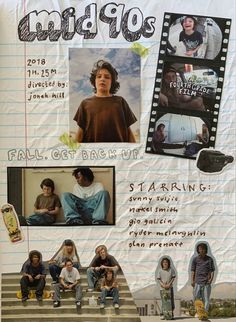 a collage of photos and text on a piece of paper with images of young people