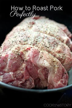 how to roast pork perfectly in a cast iron skillet with seasoning on top