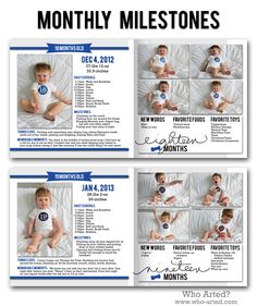 three baby pictures are shown with the names of their newborns, and one is an infant's birth announcement