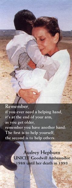 a woman holding a child in her arms with the caption,'remember, you never need a helping hand, if