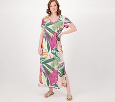 Time to slip into something more comfortable? This maxi dress does the trick. Pair with slip-on sandals for a cute-yet-causal 'fit that's perfect for laid-back, off-duty days. From Peace Love World. Petite Maxi Dress, Off Duty, Slip On Sandal, Knit Jersey, Peace And Love, Brand New, Maxi Dress, Womens Dresses, Knitting