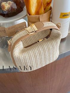 Lasaky - Chic Miniature Straw Handbag: Perfect Companion for Your Vacation with Crossbody Strap Summer Purses, Beg Tangan, Straw Handbags, Crossbody Bag Women, Mini Handbags, Shoulder Messenger Bag, Types Of Bag, Guangzhou, Crossbody Strap