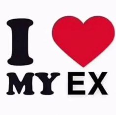 i love my ex sticker with the word i love my ex in black and red