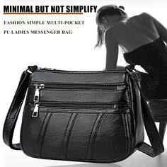 Women Leather Shoulder Bag Multi-pocket Mother Female Zipper Crossbody Handbags Fashion Exquisite Shopping Bag Popular Handbags, Bags For Teens, Daily Bag, Womens Designer Handbags, Women Crossbody Bag, Crossbody Handbags, Handbags Casual, Leather Handbags Women, Leather Handbags Crossbody