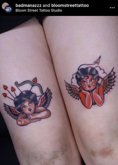 Small Angel Tattoo, Americana Tattoo, Tattoo Baby, Traditional Tattoo Flash Art, Devil Tattoo, Flash Ideas