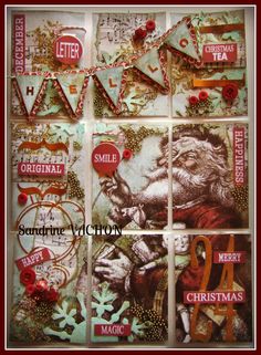 altered christmas cards with santa claus