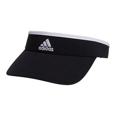 This women's adidas Match is a classic clamp visor for simple sun coverage in fun colors and prints. The moisture-wicking sweatband keeps you feeling dry. FEATURES Classic clamp visor with full brim coverage to guard against the sun's rays Moisture-wicking sweatband for dry and cool comfort Curved brimDETAILS 2.75-in. brim 87% recycled polyester, 13% spandex Hand wash Imported Size: One Size. Color: Black. Gender: female. Age Group: adult. White Sporty Visor For Sports, White Sports Visor, Sporty Breathable Visor For Spring, Sporty Spring Sports Visor, Functional Hats For Summer Sports Events, Functional Summer Hats For Sports Events, Adidas Sporty Hats For Summer, Sporty Adjustable Summer Hats, Adidas Hats For Summer Streetwear