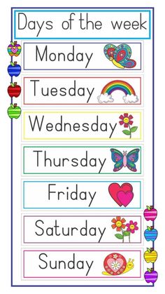 the days of the week poster