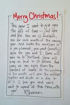 a christmas letter written to someone on the wall