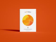 an orange and white brochure on top of a red background with the words art in motion written below it