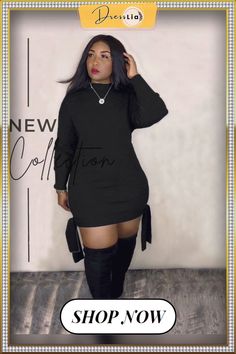 Cotton Black Side Band Round Neck Long Sleeves Dress Long Sleeves Dress, Sleeves Dress, Black Side, 1 Million, Women's Fashion Dresses, Round Neck, Fashion Dresses, Dresses With Sleeves, Long Sleeve Dress