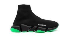 Balenciaga Speed Trainers, Green Sneakers, Sneakers For Men, Fashion Socks, Sneakers Black, Black Green