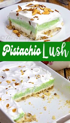 this is an image of a slice of pistachio lush cake