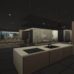 54 Best Bloxburg Kitchen Ideas (With Photos) Bloxburg Luxury Kitchen, Morden Kitchen Ideas Bloxburg, Bloxburg Kitchen And Dining Room Ideas, Dark Bloxburg Kitchen, Bloxburg Outdoor Kitchen Ideas, Bloxburg Kitchen Ideas Modern Realistic, Dark Modern Kitchen Bloxburg, Dark Modern Bloxburg House Interior, Bloxburg House Dining Room