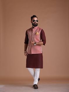 Important Instrucitons : We request you to kindly calculate the processing time of your order after the mutual confirmation on Bespoke measurements between us has taken place (either via message , e mail or form) Men can wear Half-Jackets and style them in many different ways. Want to look traditional? Great! Wear a Half Jodhpuri Jacket with your Mens Kurta and Pajama. Want to wear it to a party? Try Half Jodhpuri Jacket with Trousers. If you are all about comfort this summer, then these Half Ja Long Sleeve Red Nehru Jacket For Wedding, Red Long Sleeve Nehru Jacket For Wedding, Festive Pink Outerwear For Wedding, Pink Festive Outerwear For Wedding, Pink Wedding Outerwear For Festive Season, Pink Wedding Outerwear, Red Nehru Jacket With Zari Work For Wedding, Red Nehru Jacket With Zari Work For Eid, Red Nehru Jacket For Wedding And Diwali