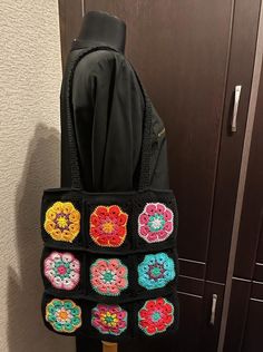 Handmade Crochet Bag 36 cm x 36 cm It can be washed in the hand wash program at 30 C (36 F) 🧼 It was crocheted with care and love for you. 🥰 You can ask your questions about the bag. 💡 You can message us for your customized orders. ��💬 Bohemian Black Square Shoulder Bag, Black Square Crochet Bag For Everyday Use, Trendy Rectangular Shoulder Bag With Granny Square, Trendy Rectangular Granny Square Shoulder Bag, Trendy Black Square Crochet Bag, Black Handmade Rectangular Shoulder Bag, Black Square Crochet Bag For Shopping, Black Square Crochet Bag For Travel, Black Square Crochet Bag With Large Capacity