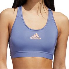 Adidas Alphaskin Padded Sports Bra Don't Rest Compressive Fit Moderately Padded Cups Wire Free 70% Recycled Polyester, 19% Polyester, 11% Elastane New Sweat Resistant Activewear For Sports Events, Blue Adidas Activewear For Sports Events, Adidas Blue Activewear For Sports Events, Adidas Fitted Sports Bra For Sports Events, Fitted Adidas Sports Bra For Sports Events, Adidas Breathable Activewear For Gym, Adidas Sleeveless Sports Activewear, Adidas Functional Sweat-resistant Activewear, Adidas Fitted Sports Bra For Training