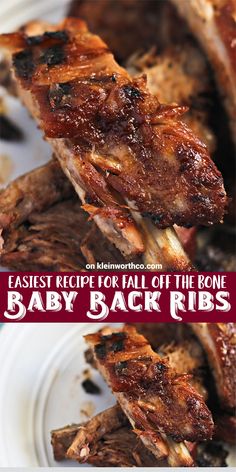 baby back ribs on a plate with text overlay