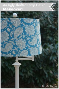 an ugly thrift lamp gets a makeover with just paint and stencils