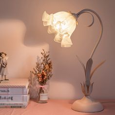 Pink Lily Shaped Table Lamp Korean Garden Opal Glass Single Bedroom Nightstand Light Pink Clearhalo 'Lamps' 'Table Lamps' Lighting' 2092350 Nightstand Light, Flower Lamp, Single Bedroom, Lampe Decoration, Cute Bedroom Decor, Dream Room Inspiration, Room Makeover Inspiration, Bedroom Night Stands, Diy Lamp