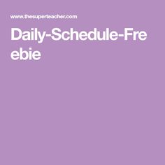 the text daily schedule - free ebie is shown in white on a purple background