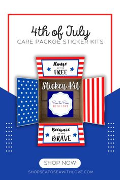 the 4th of july care package sticker kits