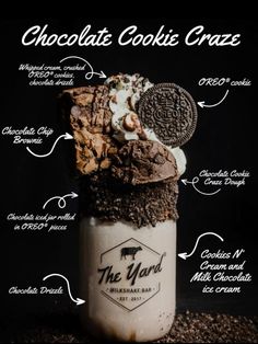 chocolate cookie craze in a jar with ingredients labeled