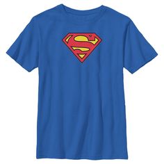 What's that in the sky? Is it a bird? Is it a plane? No! It's the newest apparel from DC Comics! Watch out, villains! You don't stand a chance against one of these officially licensed graphic DC Comics' Superman Classic Logo Boys' T-Shirts. Now you too can save Metropolis with this awesome design featuring the iconic Superman logo printed across the front! Become the last son of Krypton and save Earth as your favorite DC Comics hero! Blue Pop Culture T-shirt With Character Print, Blue Superhero T-shirt With Character Print, Casual Tops With Character Print For Comic-con, Casual Character Print Tops For Comic-con, Pre-shrunk Superhero T-shirt For Fan Conventions, Superhero Pre-shrunk T-shirt For Fan Conventions, Comic-con Character Print Short Sleeve Tops, Superhero Screen Print Tops For Fan Conventions, Superhero Character Print Tops For Fan Conventions