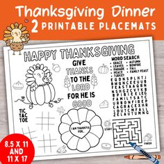 thanksgiving dinner printables for kids to color