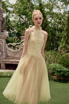 Anthea Halter Sleeveless Tulle Ankle Length Dress | MEAN BLVD Sleeveless Tulle Evening Dress With Ruched Bodice, Summer Gala Evening Dress With Tulle Skirt, Summer Evening Dress With Tulle Skirt For Gala, Sleeveless Tulle Evening Dress For Spring, Spring Sleeveless Evening Dress With Tulle Skirt, Spring Sleeveless Tulle Evening Dress, Spring Prom Halter Neck Evening Dress, Spring Prom Evening Dress With Halter Neck, Sleeveless Tulle Gown For Gala