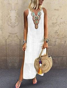 I like this. Do you think I should buy it? Cheap Sundress Style Maxi Dress For Beach, One Shoulder Summer Dress Boho, Cheap One Shoulder Maxi Dress For Summer, Affordable Casual Sleeveless Dress For The Beach, Affordable Chic Maxi Dress For Beach, Cheap Women's Maxi Dress For Beach Party, Cheap Sleeveless V-neck Dress For Beach Season, Cheap Maxi Length V-neck Dress For Beach, Luxury Short Sleeve Maxi Dress For Vacation