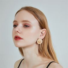 Perk up your casual outfit with these gleaming 18k gold-plated beauties sporting a unique, fun shape. 1.18" diameter 18k gold-plated copper Trendy Rose Gold Plated Earrings, Trendy Gold Pearl Earrings For Party, Trendy Hypoallergenic Rose Gold Earrings, Trendy Hypoallergenic Gold Earrings, Gold Drop Pearl Earrings For Summer, Trendy Gold Earrings For Summer, Trendy Rose Gold Pierced Earrings, Gold-tone Round Clip-on Earrings, Gold Pearl Earrings As Summer Gift