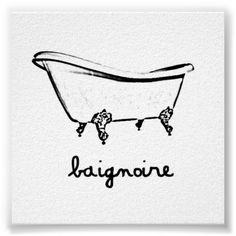 a black and white drawing of a bathtub with the word diagonne written on it