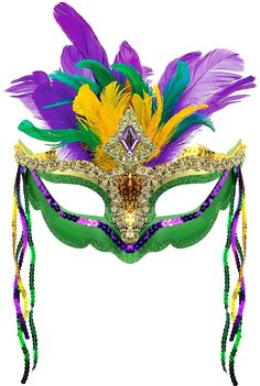 PRICES MAY VARY. 【Carnival Decorations】Mardi Gras Mask with classic colors Feathers is made of soft fabric, which are lightweight and comfortable, skin-friendly and reusable. That will bring you the happiness of Mardi Gras easily. 【One Size Fits Most】Our masquerade masks is 22 x 15 inches. And the ribbon has enough length, suitable for most women's face circumferences, will cause any discomfort. 【Wide Applications】This masquerade masks are designed with vibrant colors, suitable for prom, costume Marti Gras Costumes, Multicolor Party Supplies For Carnival Costume Party, Multicolor Carnival Party Supplies, Multicolor Carnival Party Supplies Gift, Mask With Feathers, Masquerade Halloween Party, Venetian Masquerade Masks, Venetian Carnival Masks, Mardi Gras Outfits