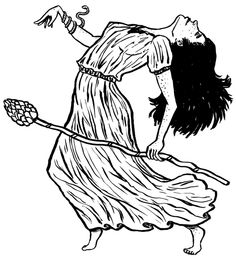 a black and white drawing of a woman dancing