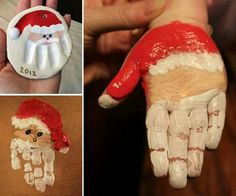 hand painted santa clauss and other holiday crafts for kids to make with their hands