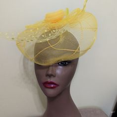 Brand New Design From Eves Hat Collection In A Vibrant Canary Yellow. Finest Fascinators For Your Special Occasions, Add A Touch Of Unique Style. Thanks For Shopping My Closet Like My Live Notification So You Will Be Notified Of My Next Live Event. @Kurlie40 Gold Curved Brim Fascinator For Spring, Gold Mini Hat For Spring Evenings, Yellow Fitted Headpiece For Races, Gold Mini Hat For Spring Evening, Gold Mini Hat For Evening In Spring, Adjustable Wide Brim Yellow Fascinator, Yellow Adjustable Wide Brim Fascinator, Yellow Adjustable Headpiece For Church, Gold Mini Hats With Curved Brim For Spring