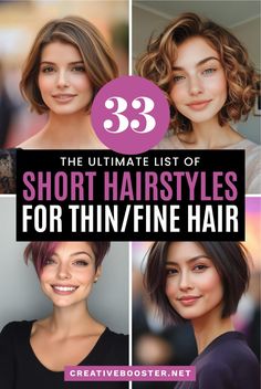 Click for More ➡️ | Save for Later ❤️  Check out the most stylish short hairstyles for thin hair! From edgy pixie cuts to chic bobs with trendy highlights, discover the perfect style to add volume and flair to your fine hair. These looks are ideal for anyone in search of a fresh, modern update. Don't miss these transformative haircuts!  #ShortHairstyles #ThinHair #HairTrends2024 #PixieCut #BobHaircut #HairInspiration #LayeredHair #HairColorTrends #LowMaintenanceHair #ChicHaircuts Short Hair Cuts For Fine Hair For Women, Styles For Thinning Hair, Thinning Hair Cuts, 2025 Short Hair Trends, Short Hair Thinning Hair For Women, Fine Hair Round Face Hairstyles, Short Hairstyles For Thinning Hair, Short Haircuts For Women With Fine Hair, Chopped Hair