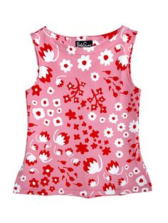 STELLA top Blossom Breeze Pink Versatile Pink Stretch Tops, Versatile Stretch Pink Tops, Spring Floral Print Stretch Tops, Fitted Floral Print Scoop Neck Tops, Feminine Floral Print Stretch Tops, Feminine Stretch Floral Print Tops, Pink Fitted Sleeveless Top, Fitted Scoop Neck Blouse For Spring, Chic Floral Print Fitted Top